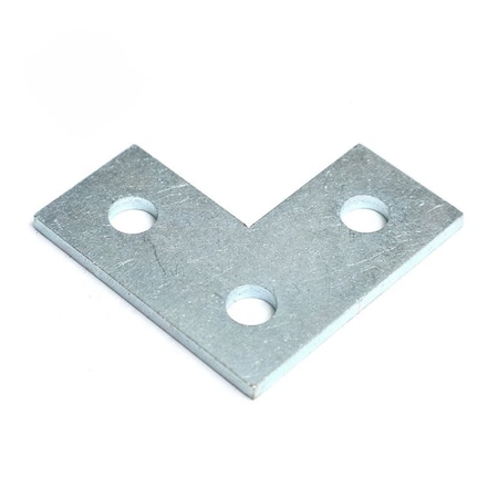 Newhouse Electric 3-Hole Bracket Corner Electro-Galvanized Steel Strut Channel Bracket, Silver, No Magnets BRCR3