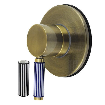 Kingston Brass Single-Handle Three-Way Diverter Valve with Round Trim Kit, Antique Brass KS3033KPS