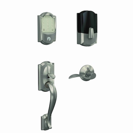 Schlage Residential Camelot Encode Smart Wifi Touchscreen Deadbolt with Lower Camelot Handleset and Accent Lever FE489WBCCAM619ACC