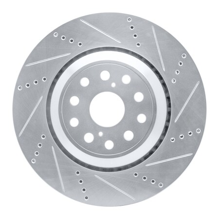 Dynamic Friction Co DFC Brake Rotor - Drilled and Slotted - Silver 631-75019D