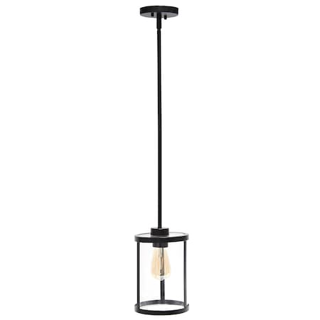 Homeroots Black Cylinder Iron Ceiling Light With Clear Shades 651677