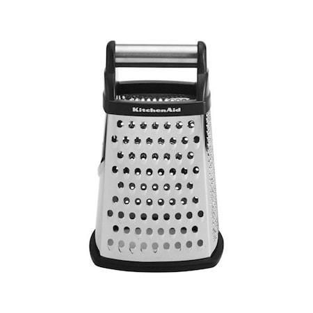 Shefu Products 6.25 x 5.25 in. Black & Silver Stainless Steel Box Grater SH1678586