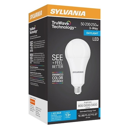 Sylvania LED Bulb, 3-Way, A23 Lamp, Daylight Light 41930