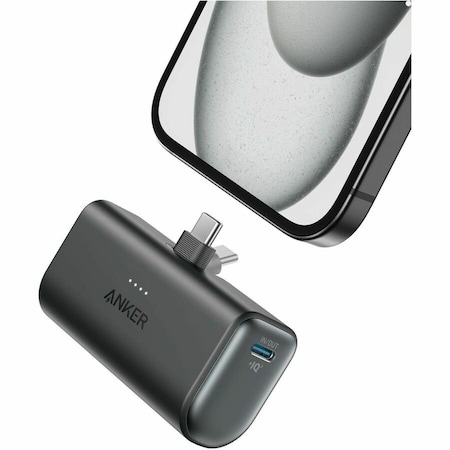 Anker Nano Power Bank With Built-in Foldable Usb-c Connector, Black A1653H11-1