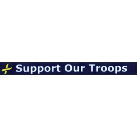 Brady LANYARD CUSTOM PRINTED, 5/8in RBL BA 3C LDYE inSUPPORT TROOPSin SWVL HK 2138-5255