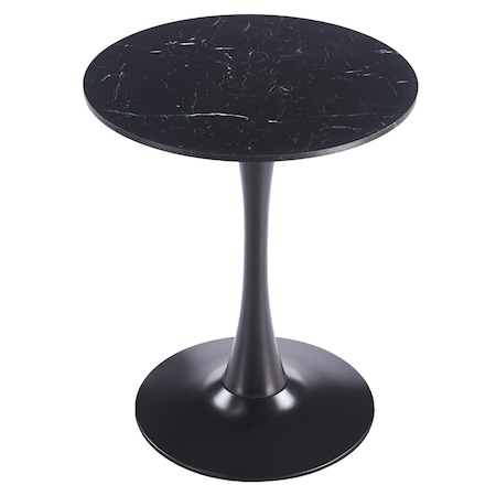 Leisuremod Bristol Round MDF Dining Table - Pedestal Base Kitchen Table, Modern Style BTBL-B24BLMT