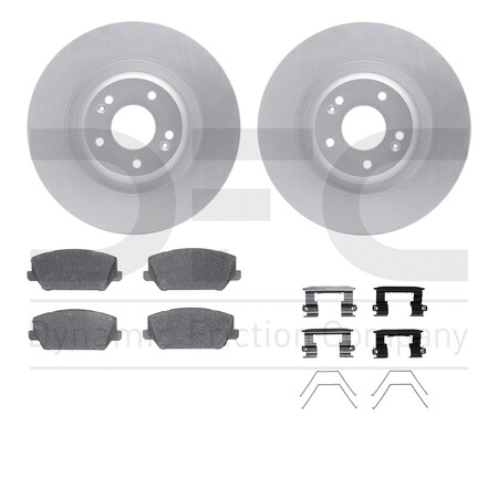 Dynamic Friction Co DFC GEOSPEC Coated Rotors with 5000 Brake Pads - Ceramic and Hardware 4512-03194