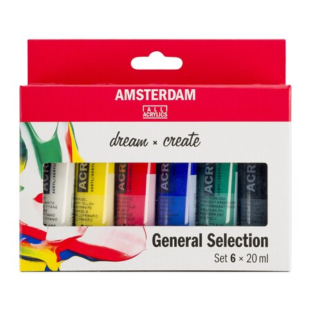 Amsterdam Acrylic Paint, Satin, Acrylic Base, Assorted 17820406