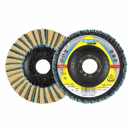 Klingspor SMT Flap Disc 850 4-1/2" 120 Grit Very Fine, 5PK 850120115022
