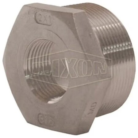 Dixon Threaded Reducer Hex Bushing, 1/2 x 3/8 in Nominal, MNPT x FNPT End Style, 150 lb, 316 SSss Ste HB5038SS