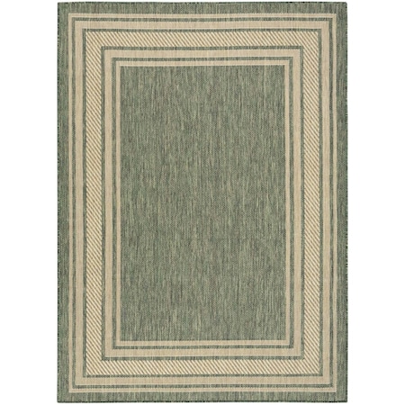 Homeroots 6' X 9' Green Geometric Indoor Outdoor Area Rug 572874