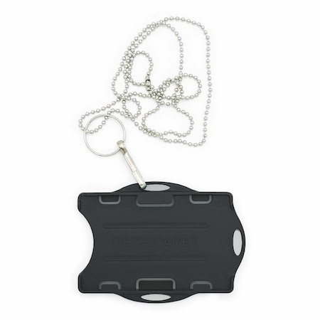 Detectamet Detectable Swipe Card Holder double sided with Neck Chain Black, 10PK 212-T889-A55-P02