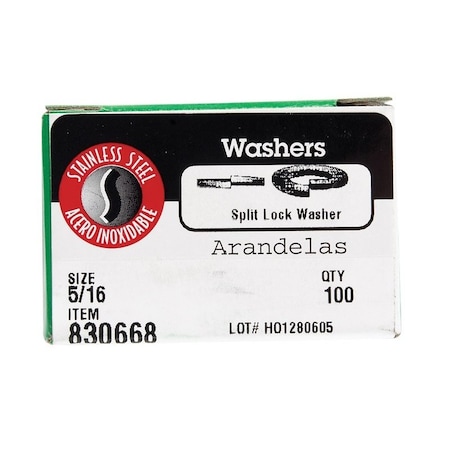 Hillman 5/16 in. D Stainless Steel Split Lock Washer, 100PK 0830668
