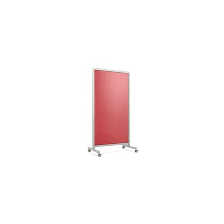 Ghent EZ Mobile Glassboard, Aluminum Frame, Magnetic, 75''H x 38''W, Rose EZ1MA7538RS