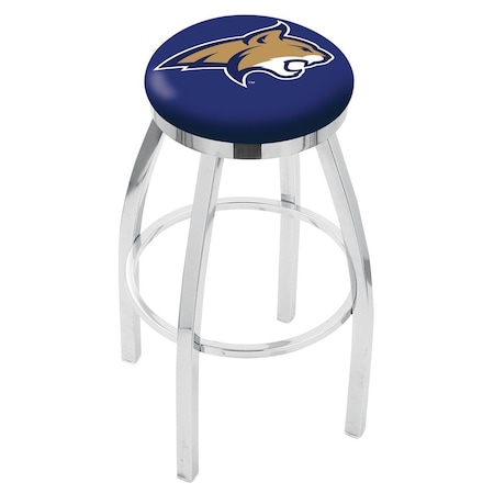 Holland Bar Stool Co 36" Chrome Montana State Swivel Bar Stool, Accent Ring L8C2C36MontSt