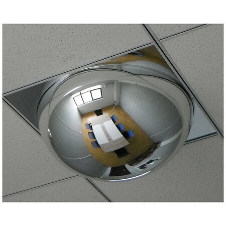 Fred Silver Dome Safety Mirror, Acrylic, 24 in, No Backing, 360 Degrees Viewing Angle D-DROP-24
