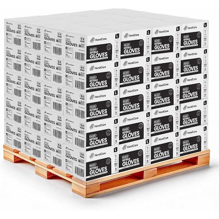 Handcare Black Nitrile Gloves, Exam Grade, Powder Free, 6 Mil, 100 Cases, Size XXL, 100000PK HC-NEBK60XXL