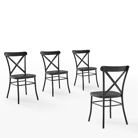 Crosley Camille 4-Piece Metal Dining Chair Set KF20030MB