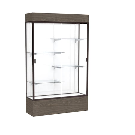 Ghent Lighted Floor Display Case 48x80x16, White 2174WB-BZ-WV
