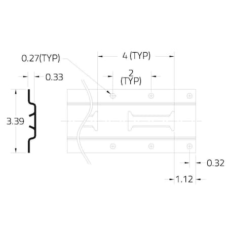 Doleco Logistic Track Series E 10 ft Galvanized Steel, 12-Gauge Cargo Rail 33100001