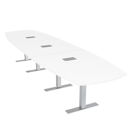 Skutchi Designs Arc Boat Conference Table With Power, 48 in W, 192 in L HAR-ABOT-48X192-T-W960-ESIL