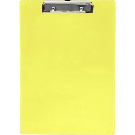Saunders Mfg Saunders Recycled Plastic Clipboard with Low Profile Clip, 8-1/2" x 12", Transparent Neon Yellow 21595