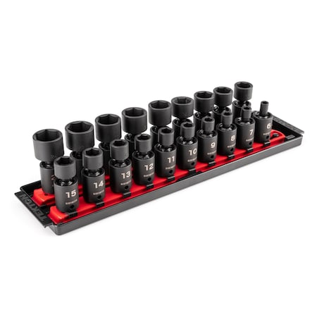 Tekton 3/8 in Drive Flex Impact Socket Set, Metric, 19 pcs SID97103