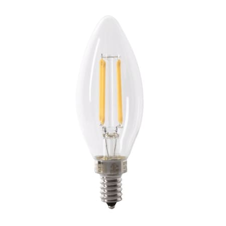 Feit Electric RP LED Bulb, Decorative, B10 Lamp, 60 W Equivalent, E12 Lamp Base, Dimmable, Clear BPCTC60927CAFIL/2