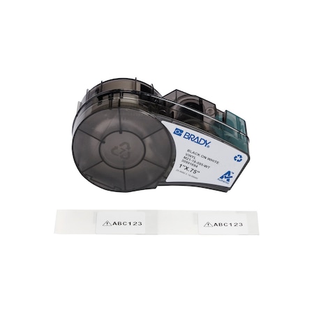 Brady All-Weather Permanent Adhesive Vinyl Labels 0.75 in H x 1 in W BK/WT RL/121 M21-18-595-WT