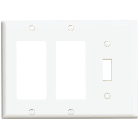 Leviton Combination Wallplate, Standard Size, Gang 3, White 80431-W