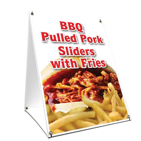 Signmission Bbq Pork Sliders, 24 Inch x 18 Inch A-frame Yard Sign, Plastic Sign SBC-1824-Bbq Pork Sliders