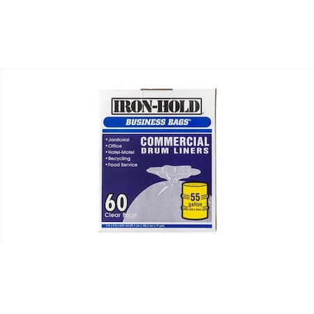 Iron-Hold 55 gal No Scent Drum Liners Twist Tie, 60PK 618644