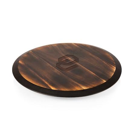 Picnic Time Family Of Brands Oklahoma Sooners - Lazy Susan Serving Tray, Fire Acacia Wood 827-18-513-453-0