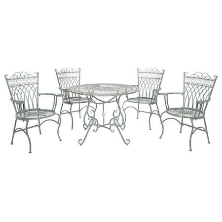 Safavieh Thessaly Dining Set - 5 Piece, Antique & Dark Green PAT5003D
