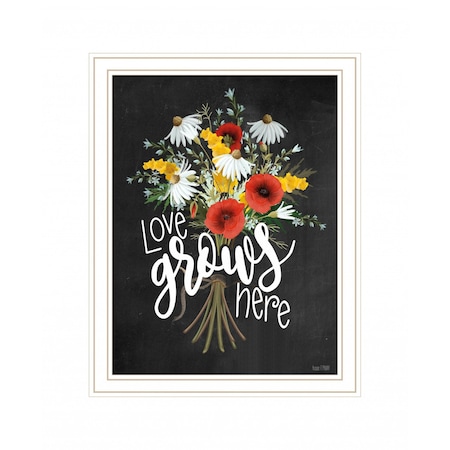 Homeroots Tropical Sprig 1 White Framed Print Wall Art 416219