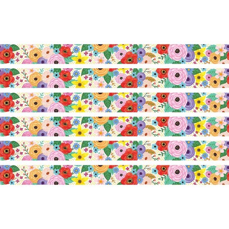 Teacher Created Resources Wildflowers Straight Border Trim, 35 Feet Per Pack, 6PK TCR6594