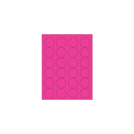 Bubblefast 1 5/8'' Fluorescent Red Circle Laser Labels-24 Labels per Sheet BFLL193PK