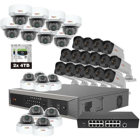 Revo America RUP321MD16GB16G-8T Ultra Plus HD 32 Channel 8TB NVR Surveillance System with 32 x 4 Megapixel Cameras RUP321MD16GB16G-8T