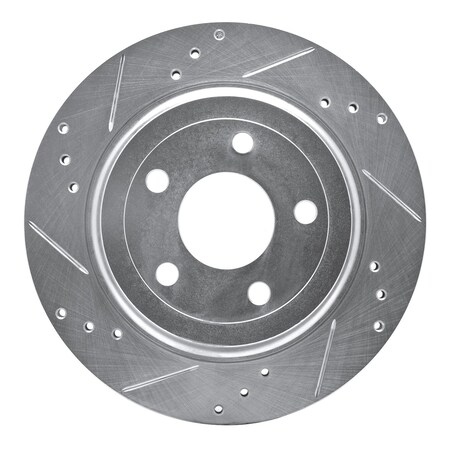 Dynamic Friction Co DFC Brake Rotor - Drilled and Slotted - Silver 631-47038L