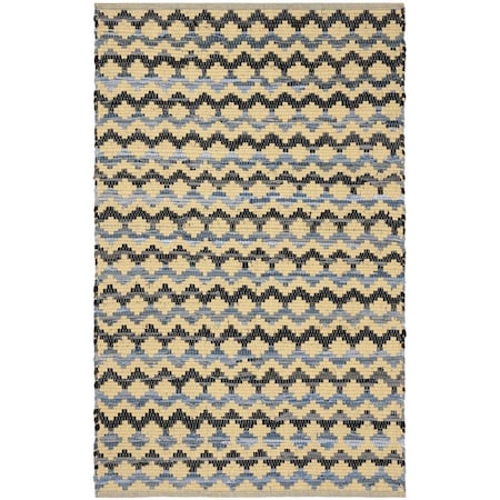 Safavieh Montauk Hand Woven Rectangle RugGold & Blue & Black 3 x 5 ft. MTK120D-3