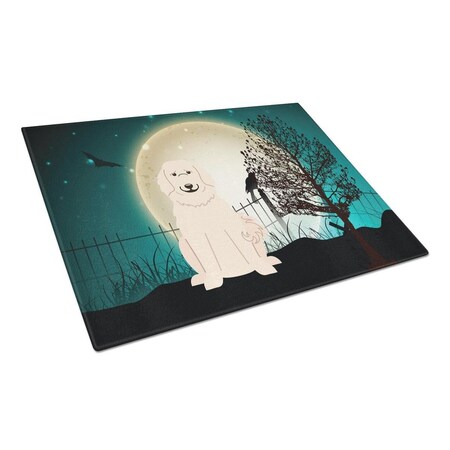 Carolines Treasures Halloween Scary Great Pyrenese Glass Cutting Board, Large BB2273LCB