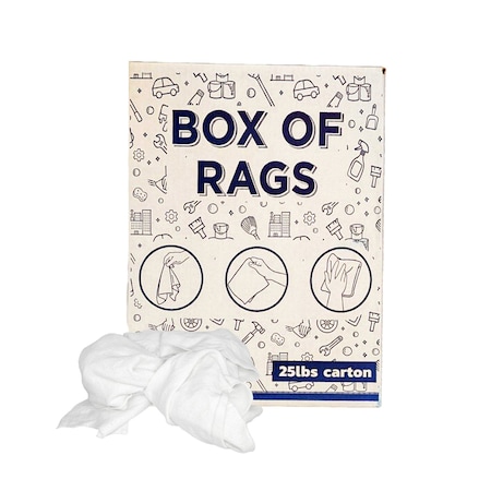 Supremeplus Recycled White Sweatshirt Cleaning Rags 25 lbs. Box SP-7239