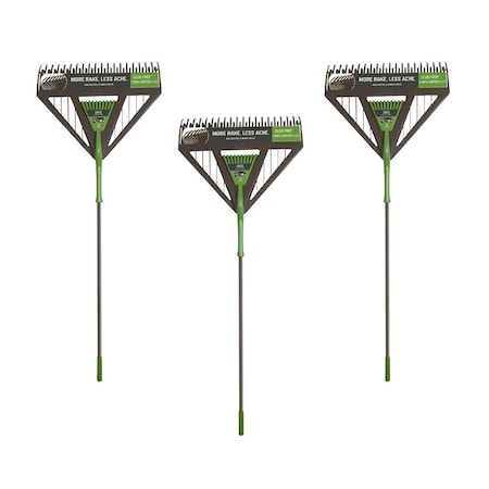 Ames 60 in. Steel Handle Poly Leaf Rake, 20 Dual Tines, 3-Pack 10000-07606