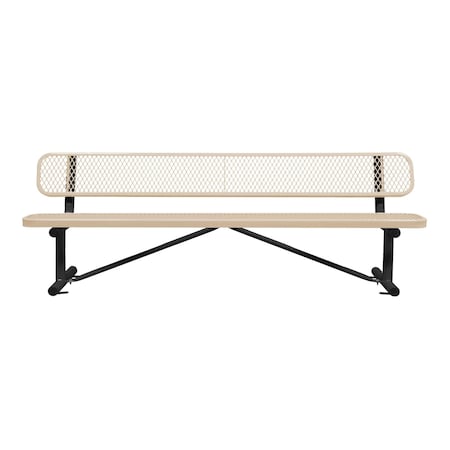 Leisure Craft Bench/Back, Surface Mount, 8ft., Beige B8WBSM-BEIGE