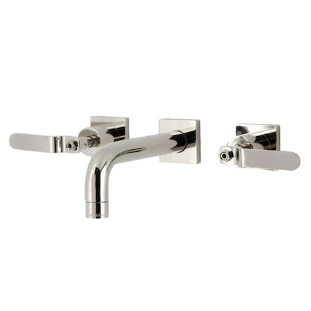 Kingston Brass Double-Handle Wall Mount Bathroom Faucet, Polished Nickel KS6126KL
