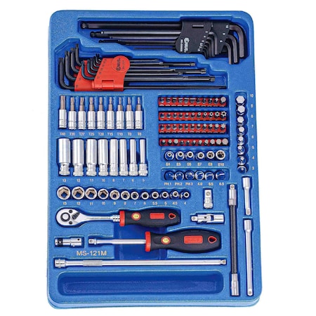 Genius Tools 121 Pc. 1/4in Dr. Metric Hand Socket & Bit Set MS-121M