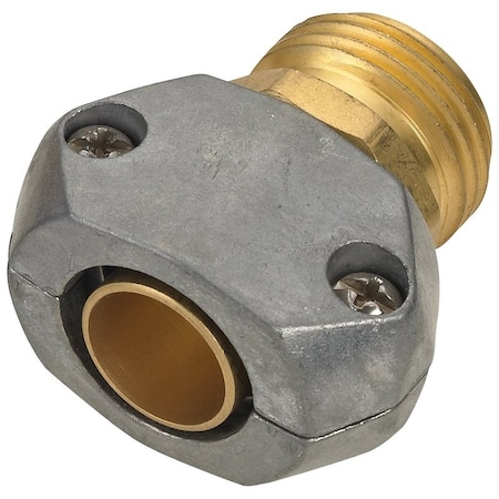 Landscapers Select Hose Coupling, 5/8 to 3/4 in, Male, Brass and zinc, Brass and silver GC534