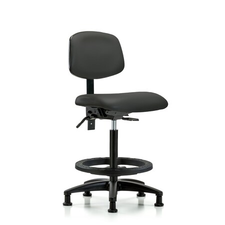 Blue Ridge Ergonomics High Bench Chair Desk Chair, Vin, Chr Tilt AA Casters, Berry, No Arms, 26" to 35" Height, Vinyl BR-VHBCH-RG-T0-A0-BF-RG-8605