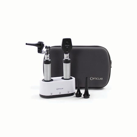 Jorgensen Laboratories Opticlar Veterinary Diagnostic Sets - Oto & Opht head- 2x Lithium Handle-Dual Base J1664