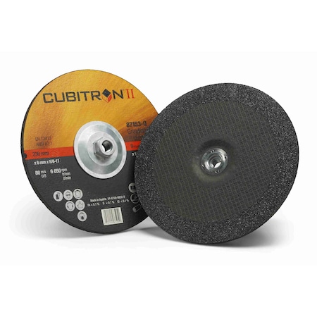 3M Cubitron TYPE 27 GRINDING WHEEL, 9 IN DIA WHEEL X .25 THK WHEEL, 36 GRIT, CERAMIC 7100103313